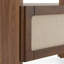 Ensemble de chambre à coucher 4 pièces Claverton - Tissu blanc cassé moderne + toile de jute et noyer-87006291-87006290