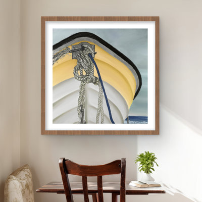 The Yellow Boat - Bateau de salle de bain, reproduction encadrée