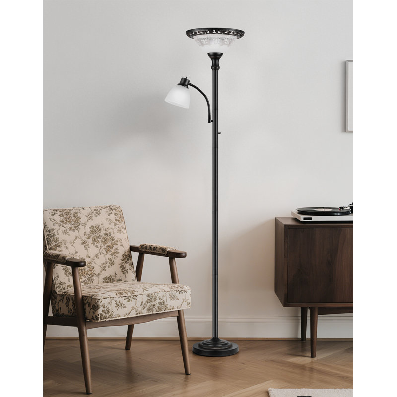Lampe sur pied de 71 po de hauteur pour salon, lampe sur pied avec lampe de lecture pour bureau de chambre à coucher, ampoule incluse