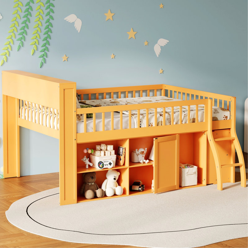 Lit mezzanine avec rangement, tête de lit avec lumière DEL, Grand lit