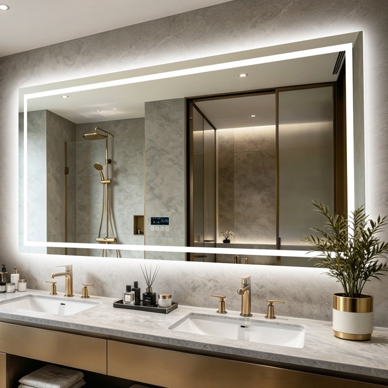 Rectangle Bluetooth Led Mirror, 90 cm H x 183 cm W