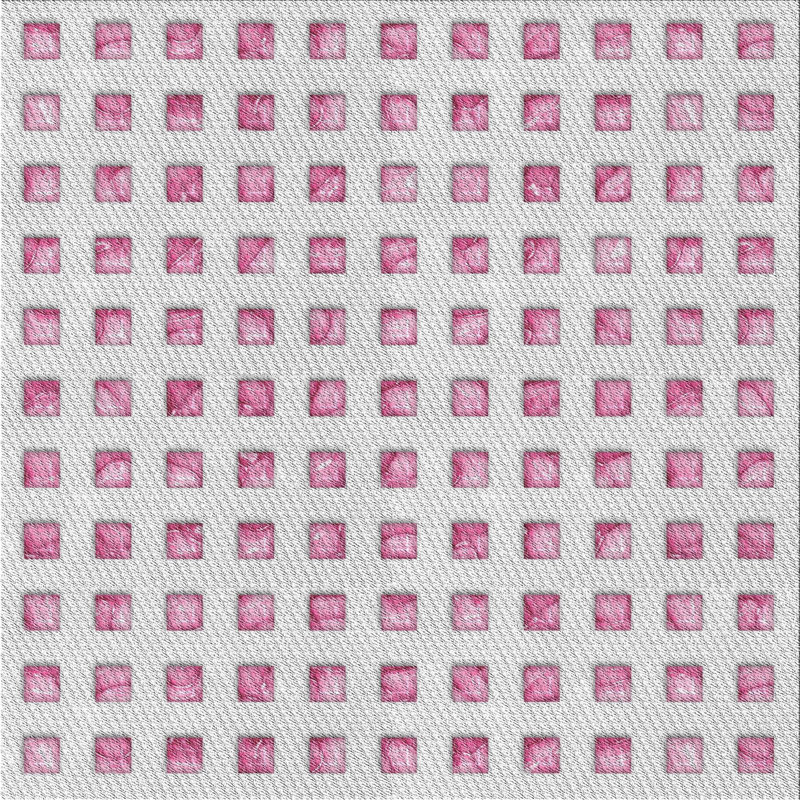 Tapis rose/zone grise à motifs, Carré 4 pi