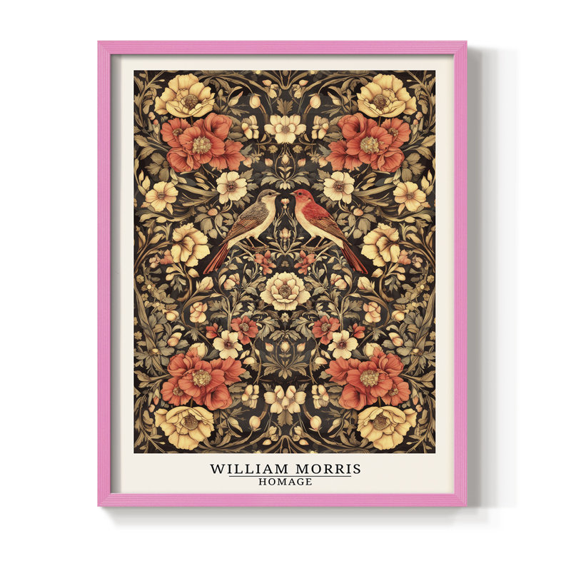 Imprimé encadré - Bois massif, Rose, H 11 po x l 9 po