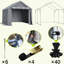 Très grand abri d'extérieur 8 pi x 8 pi, renfort géométrique imperméable, installation rapide, circulation d'air pour les sangles de fixation coupe-vent multifonctionnelles, sol renforcé