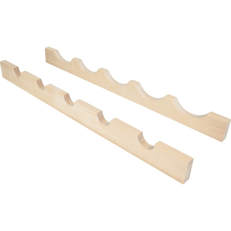 5 Bottle Solid Wood Wall Mounted Wine Bottle Rack in Natural