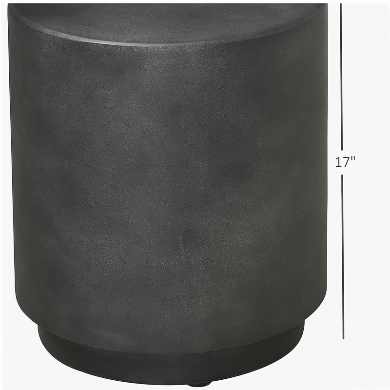 Table de bout circulaire, table d'appoint décorative légère en béton, avec 4 pieds réglables, table basse intérieure et extérieure