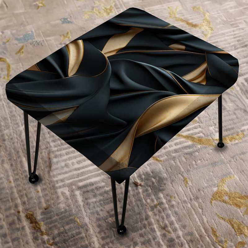 Glamour Noir And Gold Harmony - Marble Rectangle Ottoman