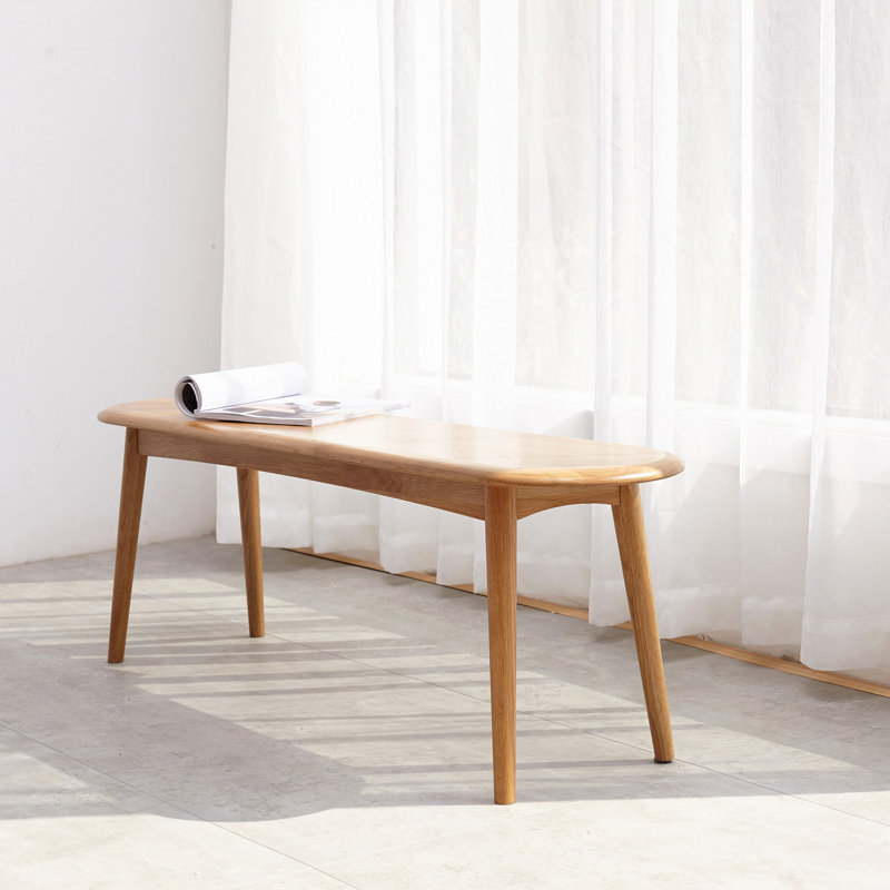 Solid Wood Bench  for Dining Bench Table Bench for Living Room, Oak, 16.15" H x 39.38" W x 11.82" D