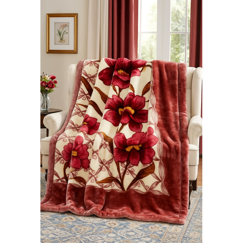 Plush Fleece Blanket – All-Year Warm, Soft & Cozy , Flora 2