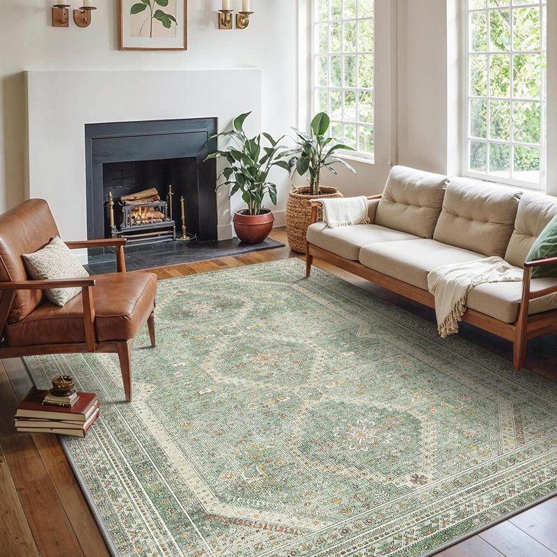 Rectangle 160 cm x 230 cm Shaggy Washable Area Rug