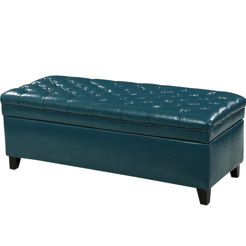 Storage - Teal Pu Upholstered With Storage, 51.01 In. Depth, 20.7 Width, 18.59 Height, 31.16 Lb. Weight Space, 50 Deep, 20.5 Wide, High, Weighty