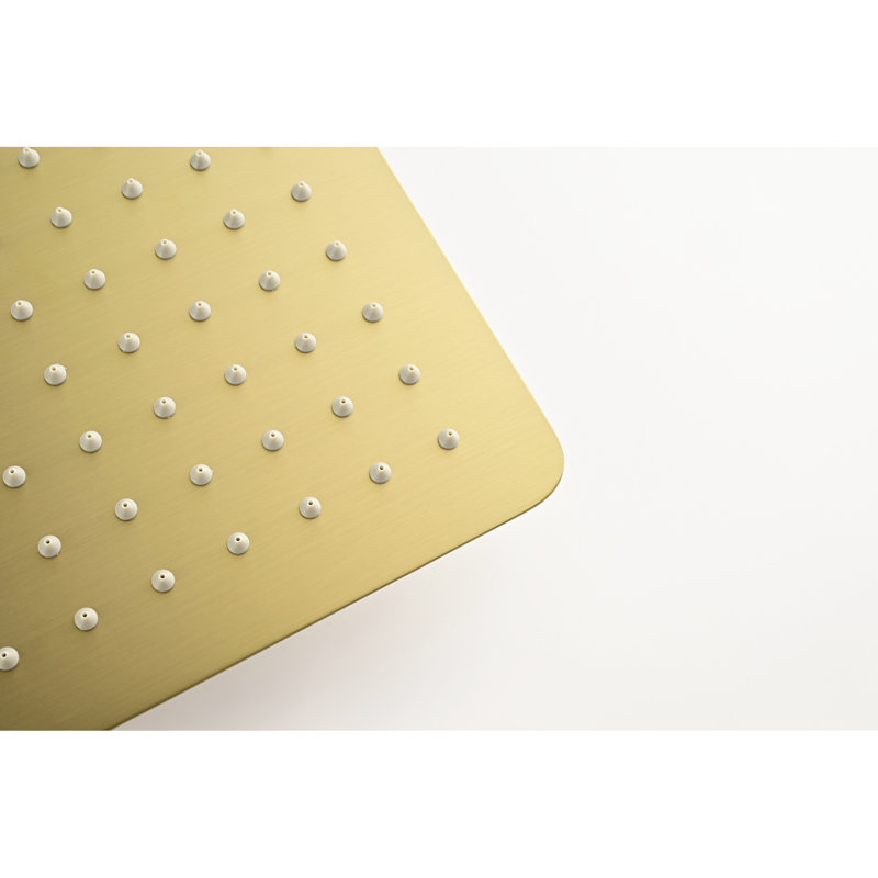 Stainless Steel Shower Head In Brushed Gold - High Rain, Water Saving, Easy To Clean Nozzle, Compatible With All Standard Arm Styles Self-cleaning, Fits Installations
