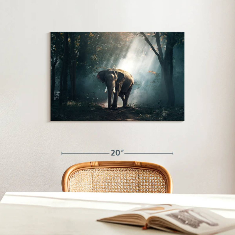 Brampt Sunlit Jungle Elephant, 16" H x 24" W