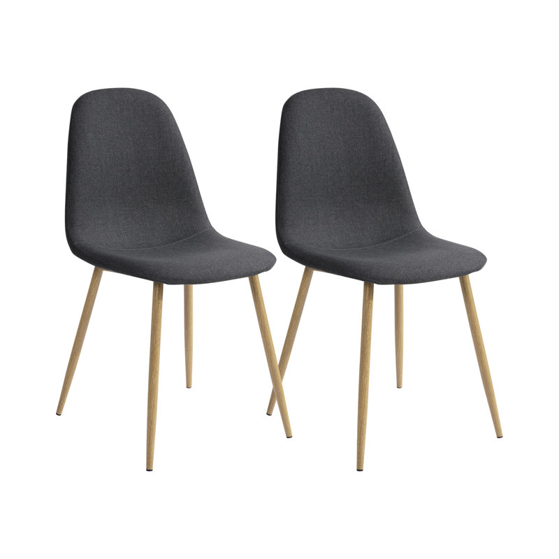 Rupert 48cm H Polyester Blend Upholstered Metal Side Chair, Black