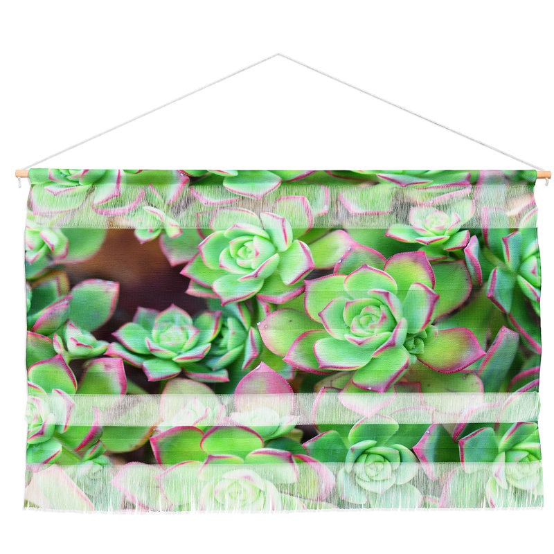 Suspension murale couleur plantes grasses par lisa argyropoulos, H 32 po x l 47 po x P 0,13 po