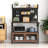 Kitchen Bakers Rack With Door And Microwave Oven Stand, Suitable For Small Areas To Enhance Storage, Organizer Versatile Hanging Items, Ample Adjustable Storage Shelves Glass - Unit, Water Finish,