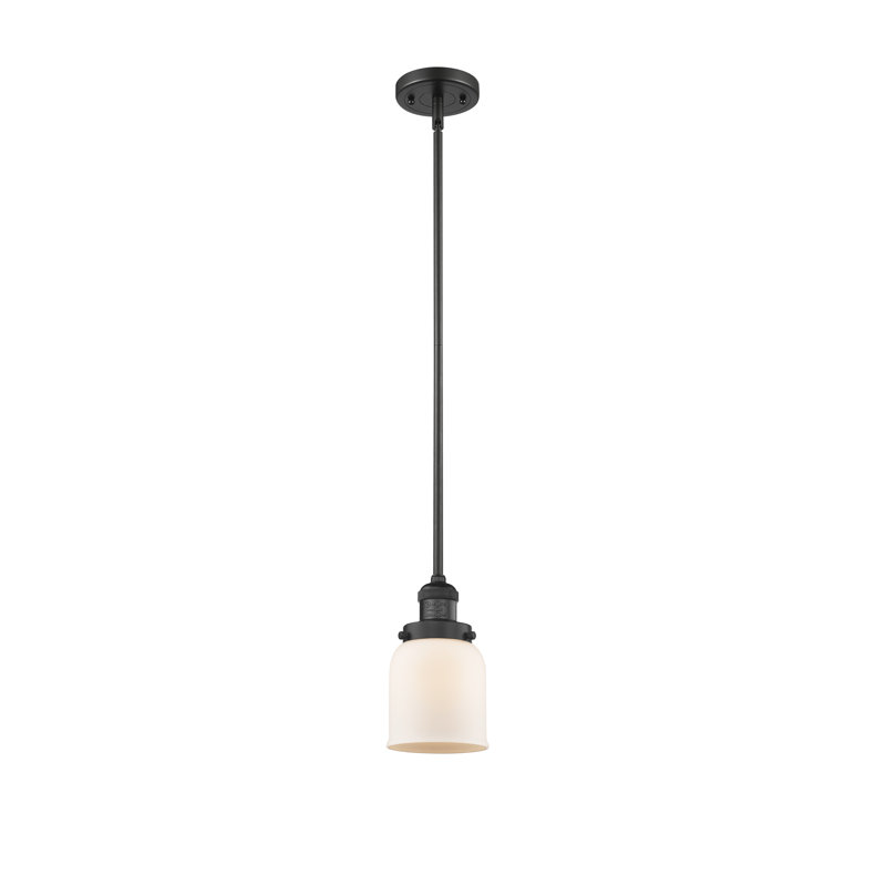 Hardison 1 - Light Single Pendant, Matte White Cased, Matte Black