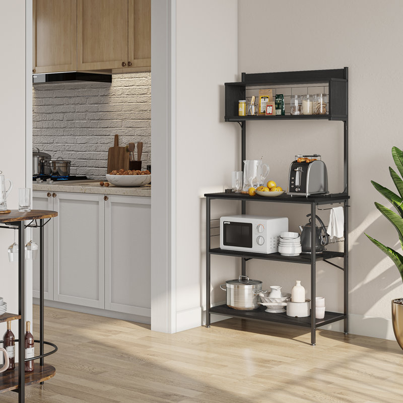Étagère de boulanger standard 31,5 po Manzella, Noir / grain noir