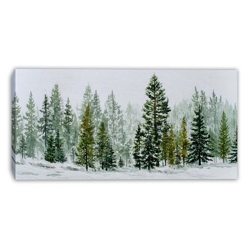 Art mural sur toile Minimal Winter Pines, 20 po x 40 po