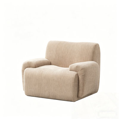 Chenille Upholstered Armchair with Deep Seats