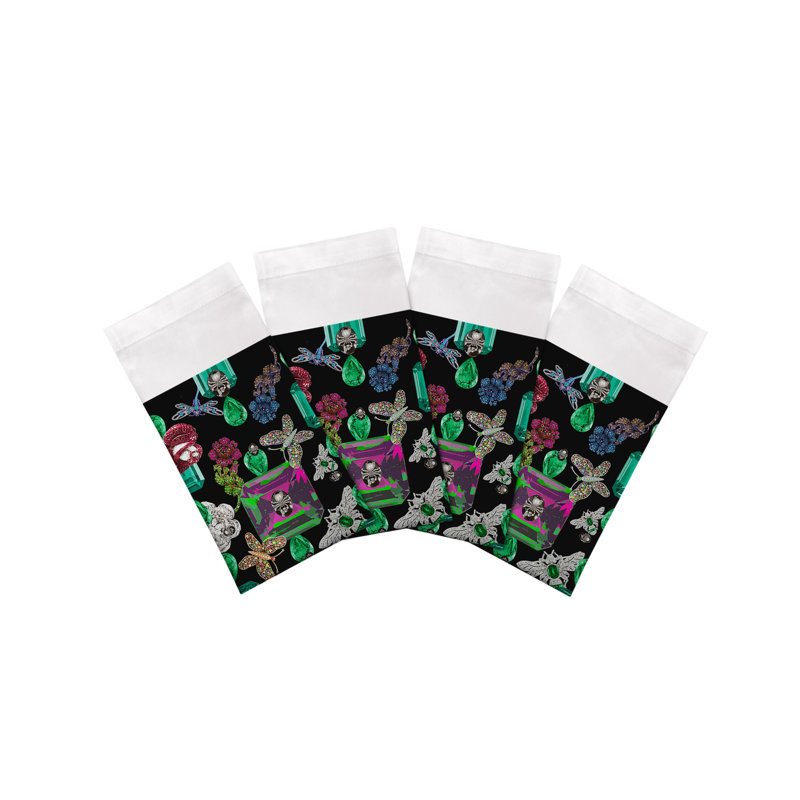 Jewel Box Emeralds Cotton Sateen Dinner Napkins, Black