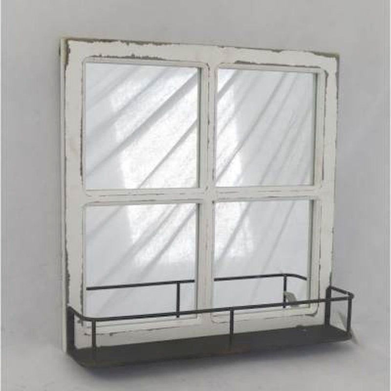Miroir décoratif moderne et contemporain avec tablettes Winefred