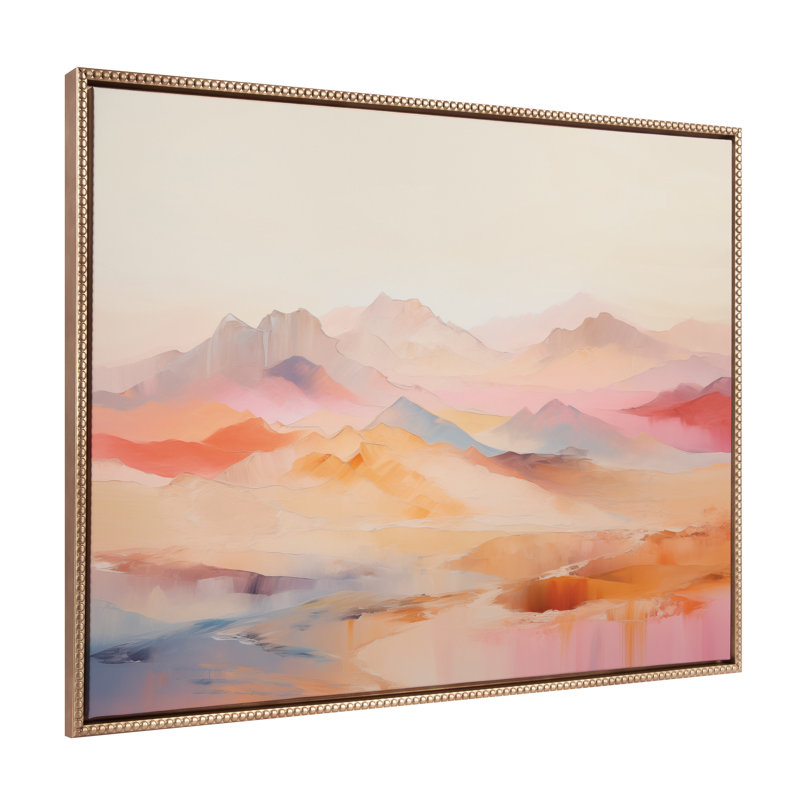 Soft Pastel Mountain Abstract by The Creative Bunch Studio Framed Canvas Wall Art Print