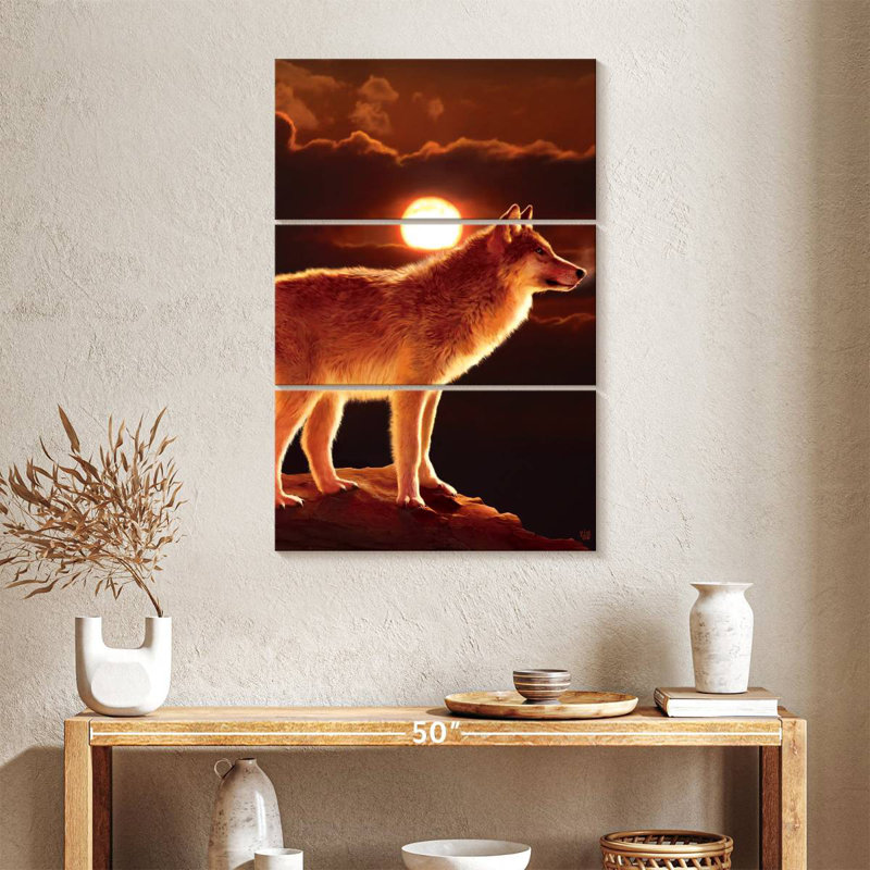 Brampt Sunset Wolf, 38" H x 24" W