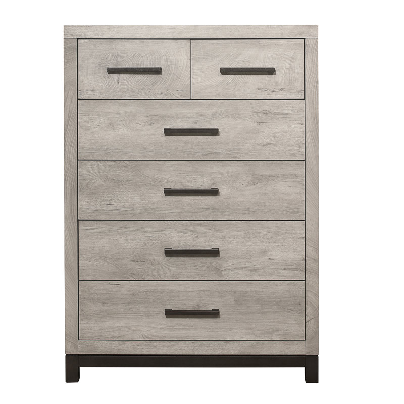 Commode 6 tiroirs Barlow, Gris clair