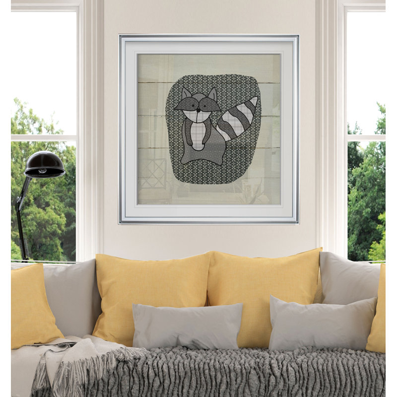Kopf «Woodland Creatures Raccoon», art, H 27 po x l 27 po x P 1,5 po, Encadrement argenté