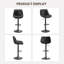 Tabouret de bar moderne pivotant de 26 à 34 po de hauteur, tabouret de bar en similicuir avec structure en métal, tabouret de comptoir à hauteur réglable avec repose-pieds
