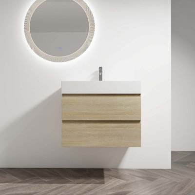 Meuble-lavabo mural avec lavabo en résine