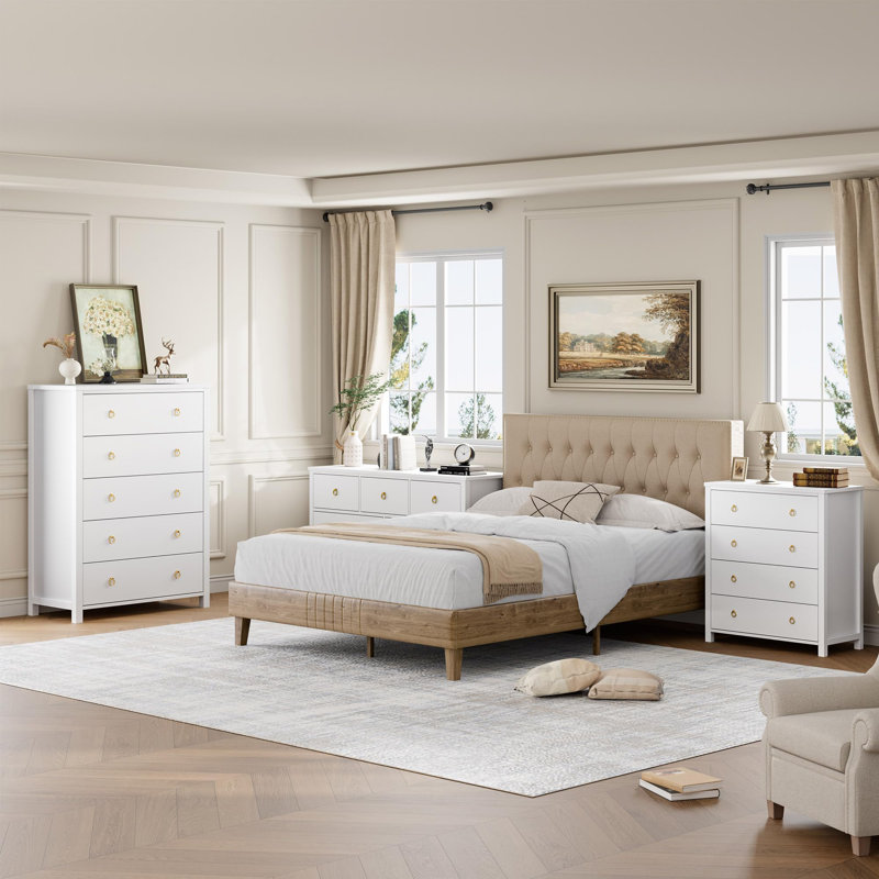 Drawer Dresser for Bedroom, Chest of Dressers, Large Clothes Storage Cabinet, White
