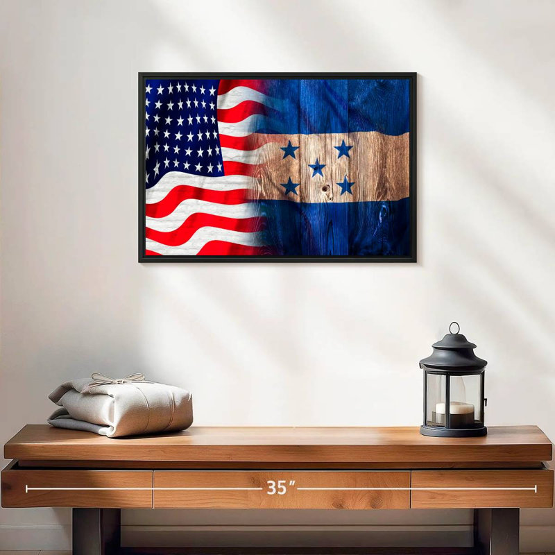 Borges USA And Honduras Flag, 13" H x 19" W