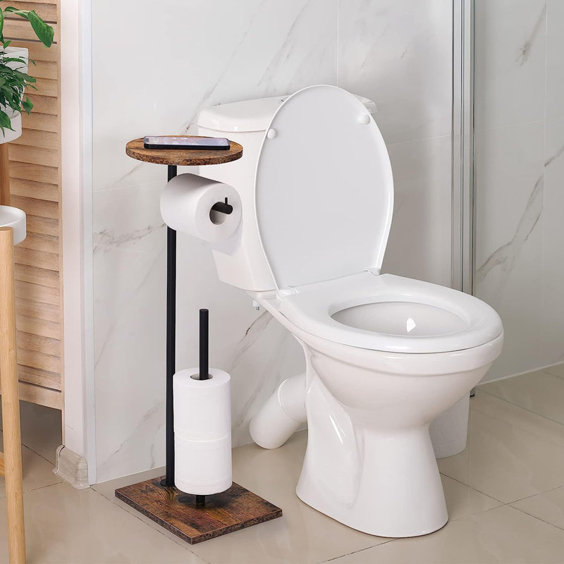 Porte-papier hygiénique sur pied avec tablette