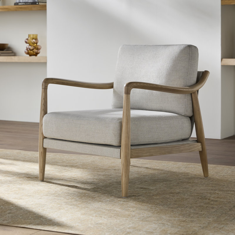 Becki Owens x Surya Gaviota Accent Chair, Gray Linen Blend