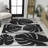 Colgin Classic Beach Stripe and Monstera Leaf Black/Gray Indoor/Outdoor Rug-879154775