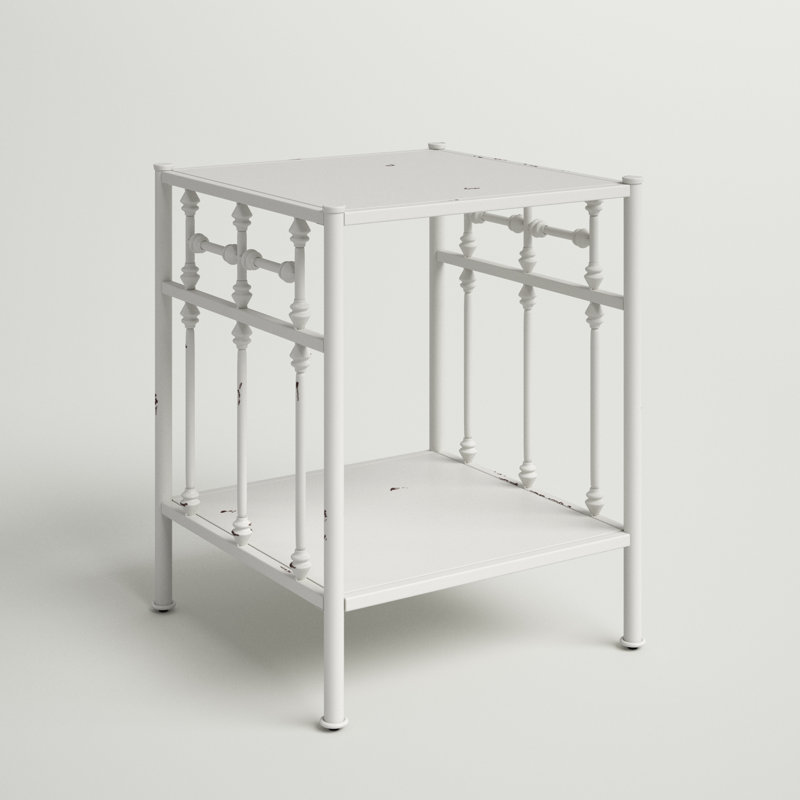 Table de chevet Edmund Vintage, Blanc antique