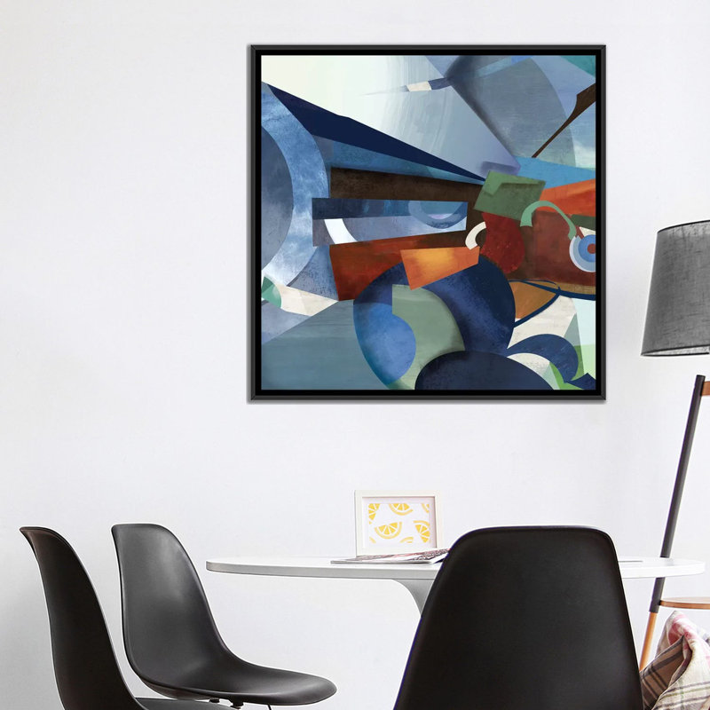 « prism i », impression sur toile, H 18 po x l 18 po x P 1,5 po, Toile avec cadre noir, Pas de tapis
