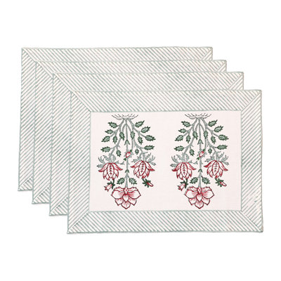 Ensemble de 4 napperons en coton Agatha