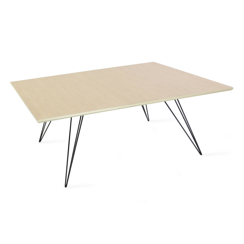 Williams Coffee Table, Black, 18" H x 46" L x 40" W, Maple