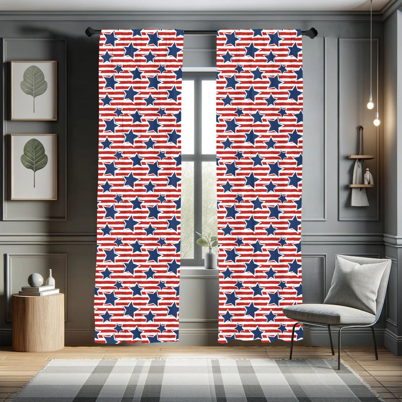Striped Semi-Sheer Rod Pocket Curtain Panels, 28" x 63"