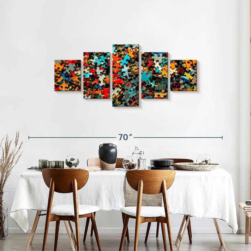 'Puzzle Pieces, 24" H x 55" W