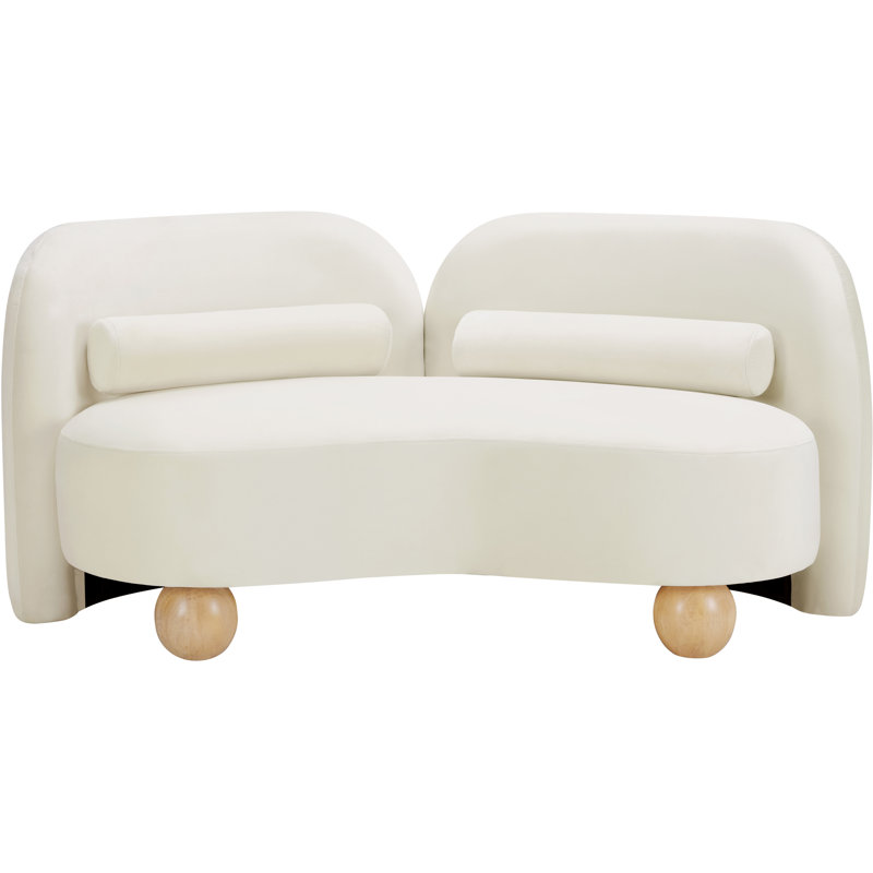 Causeuse Daphne, Tissu chenille crème