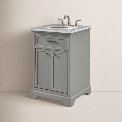 Hermes 24'' Single Bathroom Vanity with Marble Top