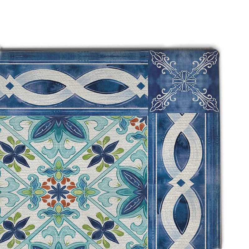 Callisto Tiles Chenille Indoor / Outdoor Rug, Rectangle 4' x 6'
