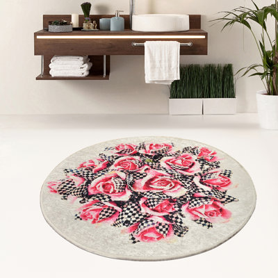 Daylin Dallasium Shaggy Pink/White/Black Rug