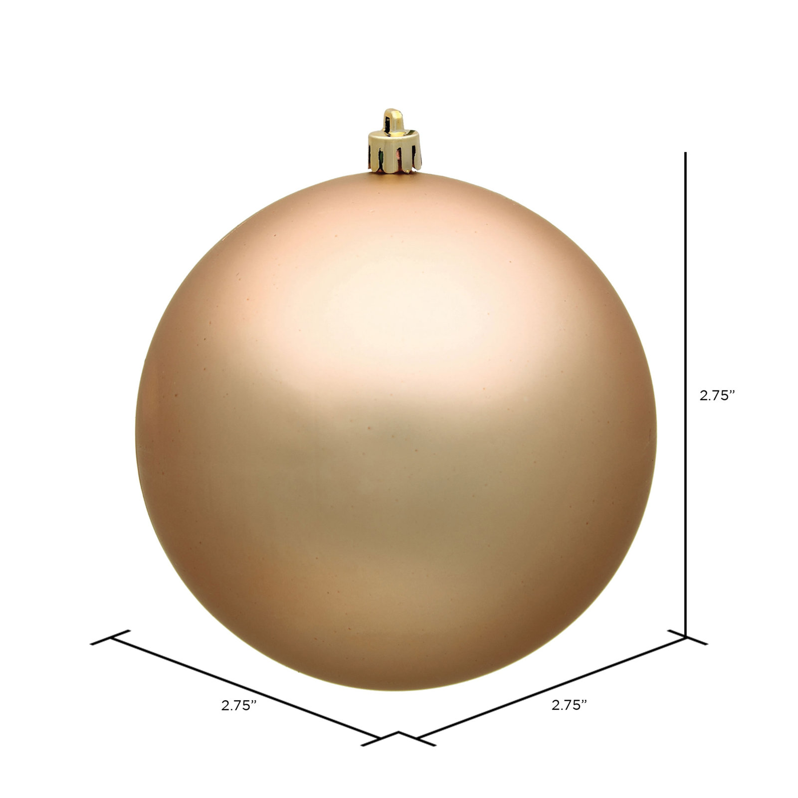Holiday Décor Ball Ornament, Cafe Latte Matte, 2.75" H x 2.75" W x 2.75" D