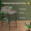 Ensemble de bistro 3 pièces pour 2 personnes, table de pub ronde avec 2 chaises de bar au design confortable et robuste, brun clair