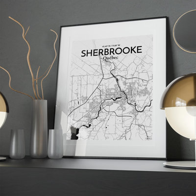 Sherbrooke, carte de la ville, impression
